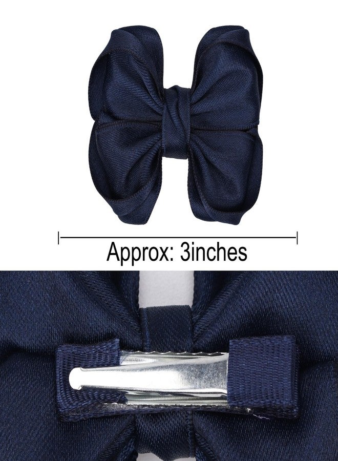Zolyco Tiny 3 Inch Hair Clips Double Bow - Cute Lined Boutique Alligator Hairpin for Girls, Toddlers, and Little Teens - Kids Barrettes Set of 2 Small Stylish - Image 4